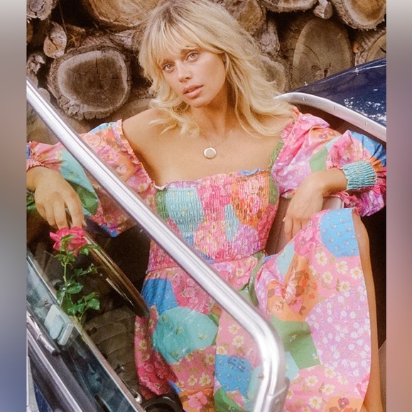 MSRP $299 NWT Spell & The Gypsy Collective Freda Puff Sleeve Midi Dress 2XS XXS - Picture 2 of 11